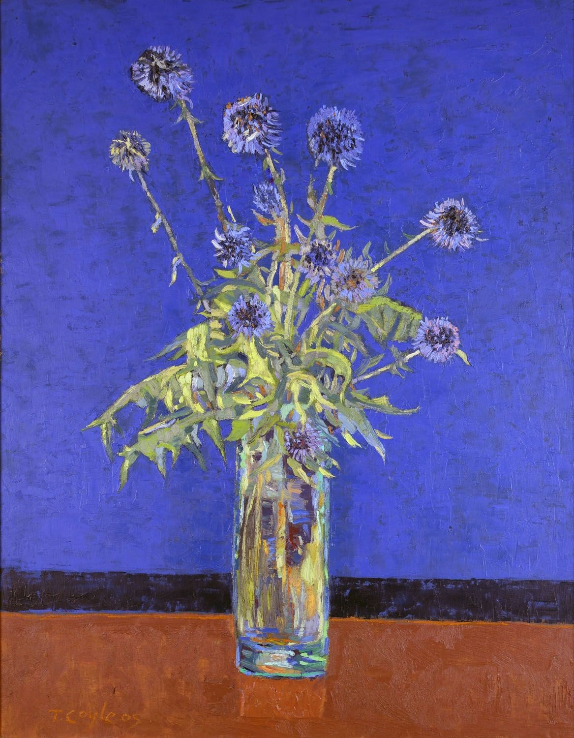 Artwork by Terence Coyle, Scottish Thistle, Made of Oil on Canvas