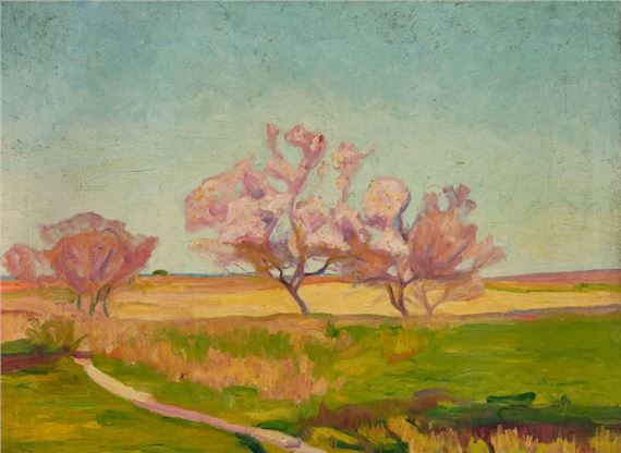 Trees in bloom in spring by Eugène Boch 