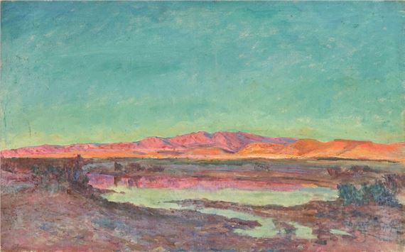 Lake, Spanish or North African landscape