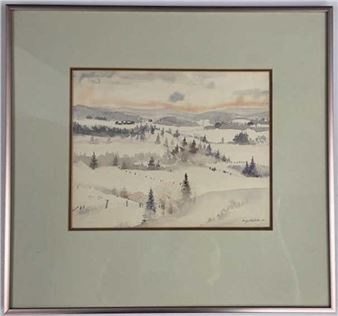 Signed Hughette Fortin 1980 Painting, framed - Hughette Fortin