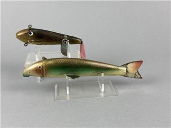 2 Bud Stewart Fish Spearing Decoys - Bud Stewart