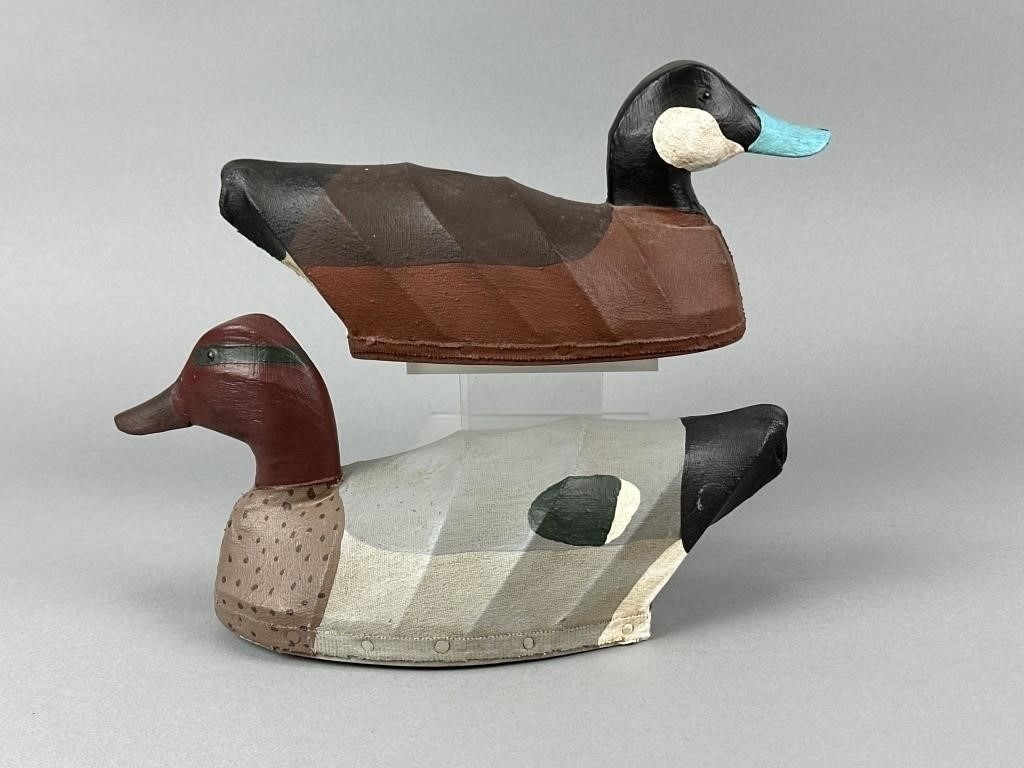 Artwork by William Mosley, 2 William Mosely Duck Decoys, Made of canvas