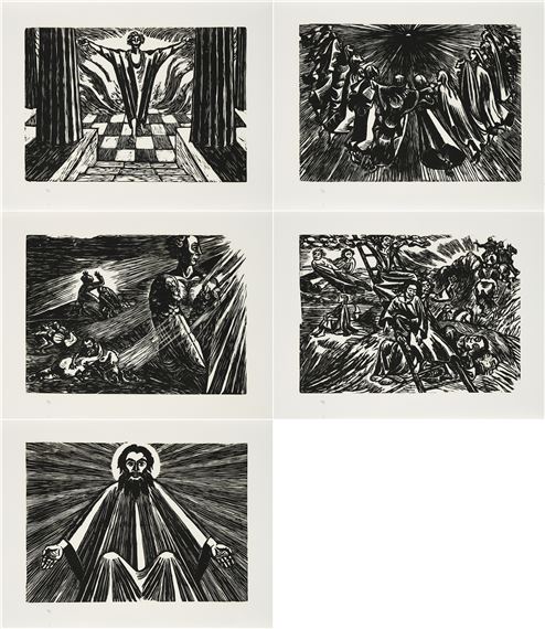Mixed Lot of 5 Prints (From: An die Freude by Ernst Barlach, 1924-27/1980
