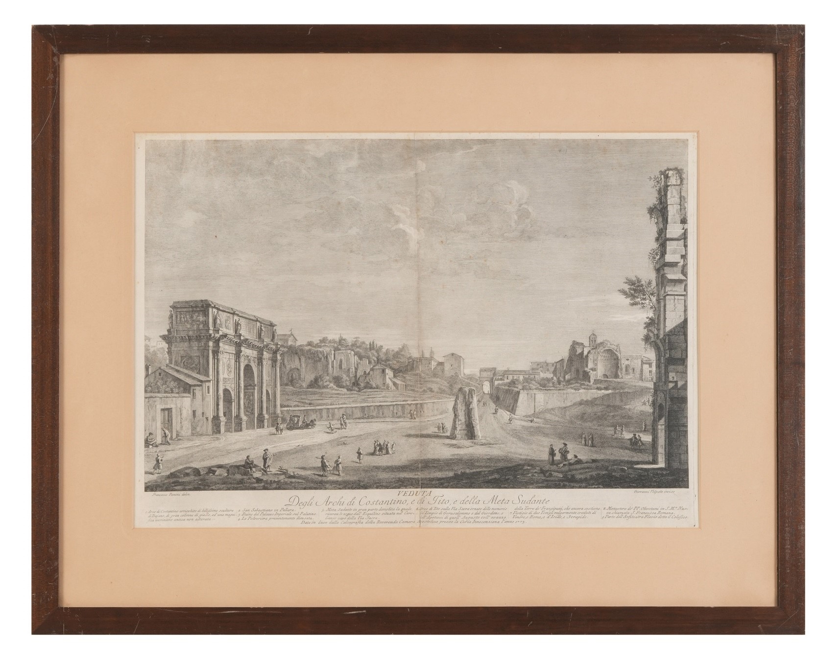 Artwork by Giovanni Trevisan, Volpato, Veduta degli Archi di Costantino, e di Tito, e della Meta Sudante, Made of etching