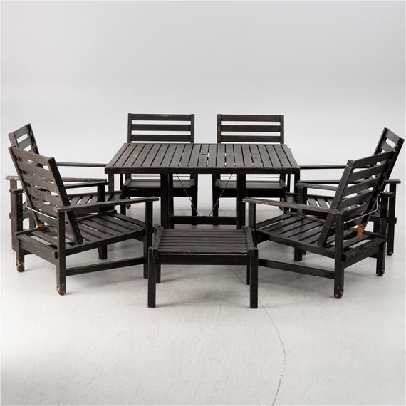 garden furniture group, 8 pieces, Fri form AB, Edsbruk by Elsa Stackelberg