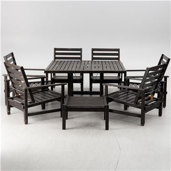 garden furniture group, 8 pieces, Fri form AB, Edsbruk - Elsa Stackelberg