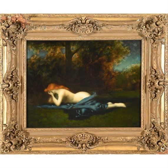 Woman posing in a park by Symbolism School