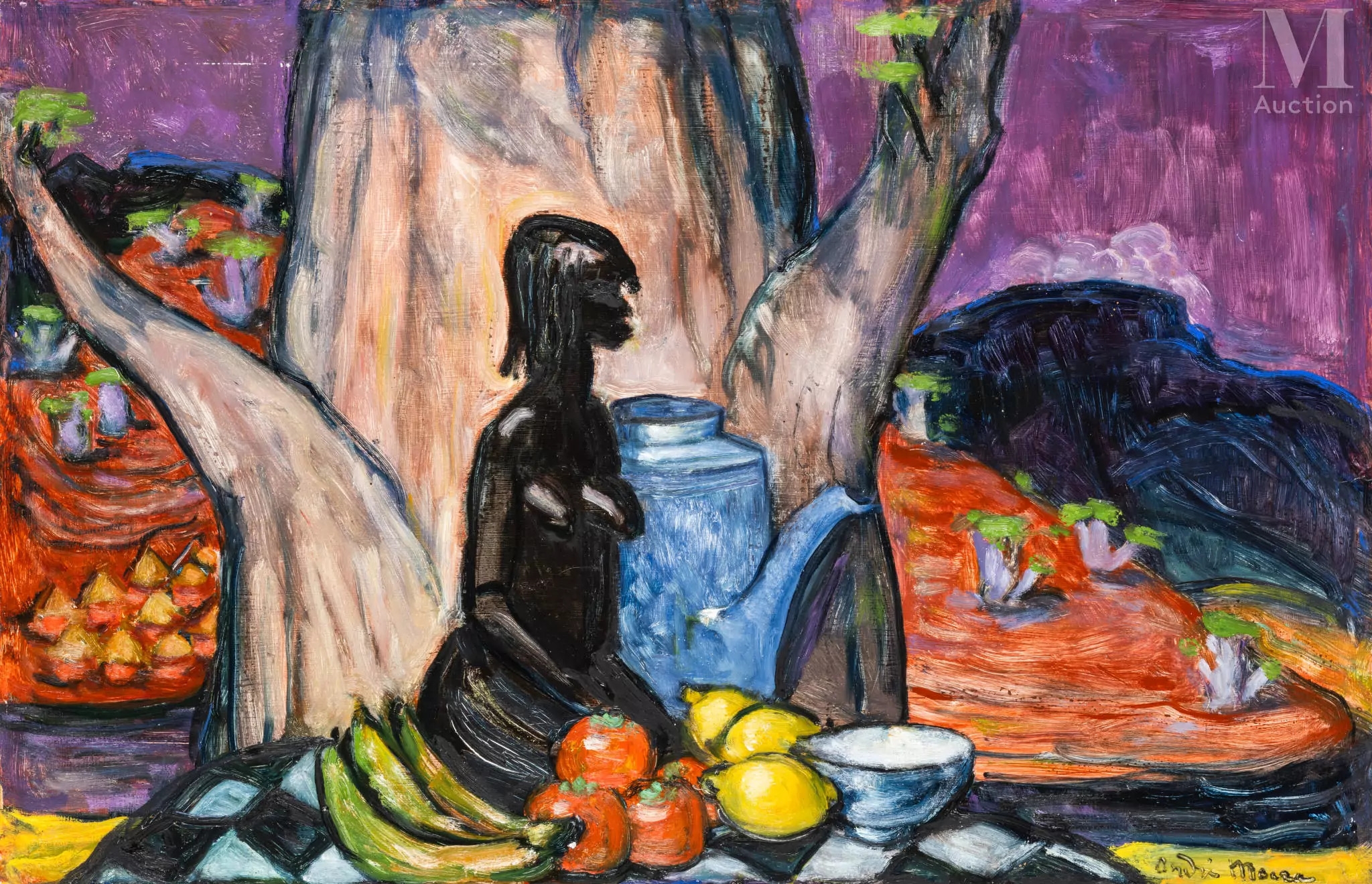 Artwork by André Maire, "Nature morte africaine", Made of oil on panel