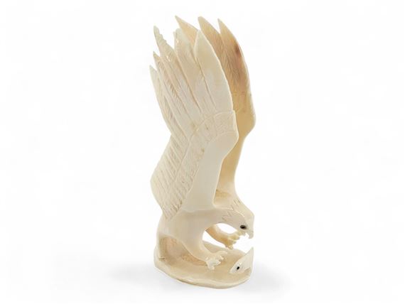 Walrus Ivory Eagle Figurine - Roger Silook Sr.