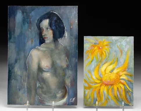 Female Nude;Sunflower by Edwin H. Friedman, 2004
