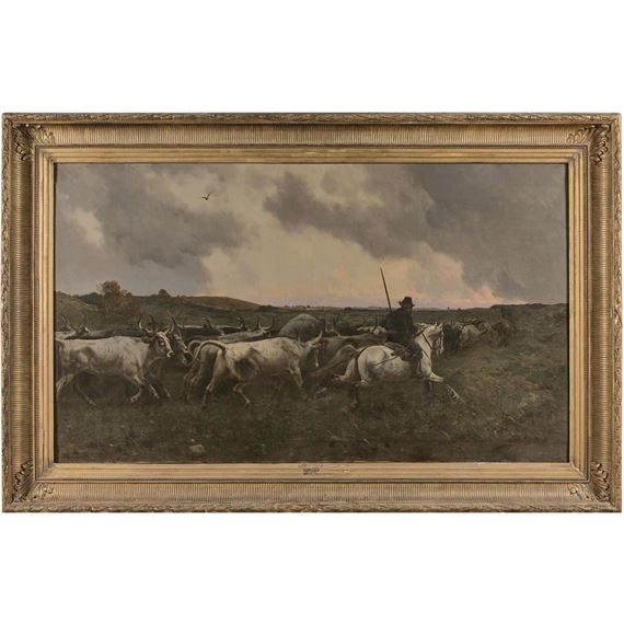 PICADORI ROMAIN CONDUISANT DES BŒUFS, CAMPAGNE DE ROME - Jules Didier