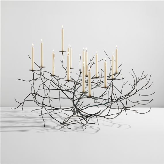 Unique "Burning Bush" candelabrum with snuffer - Michele Oka Doner