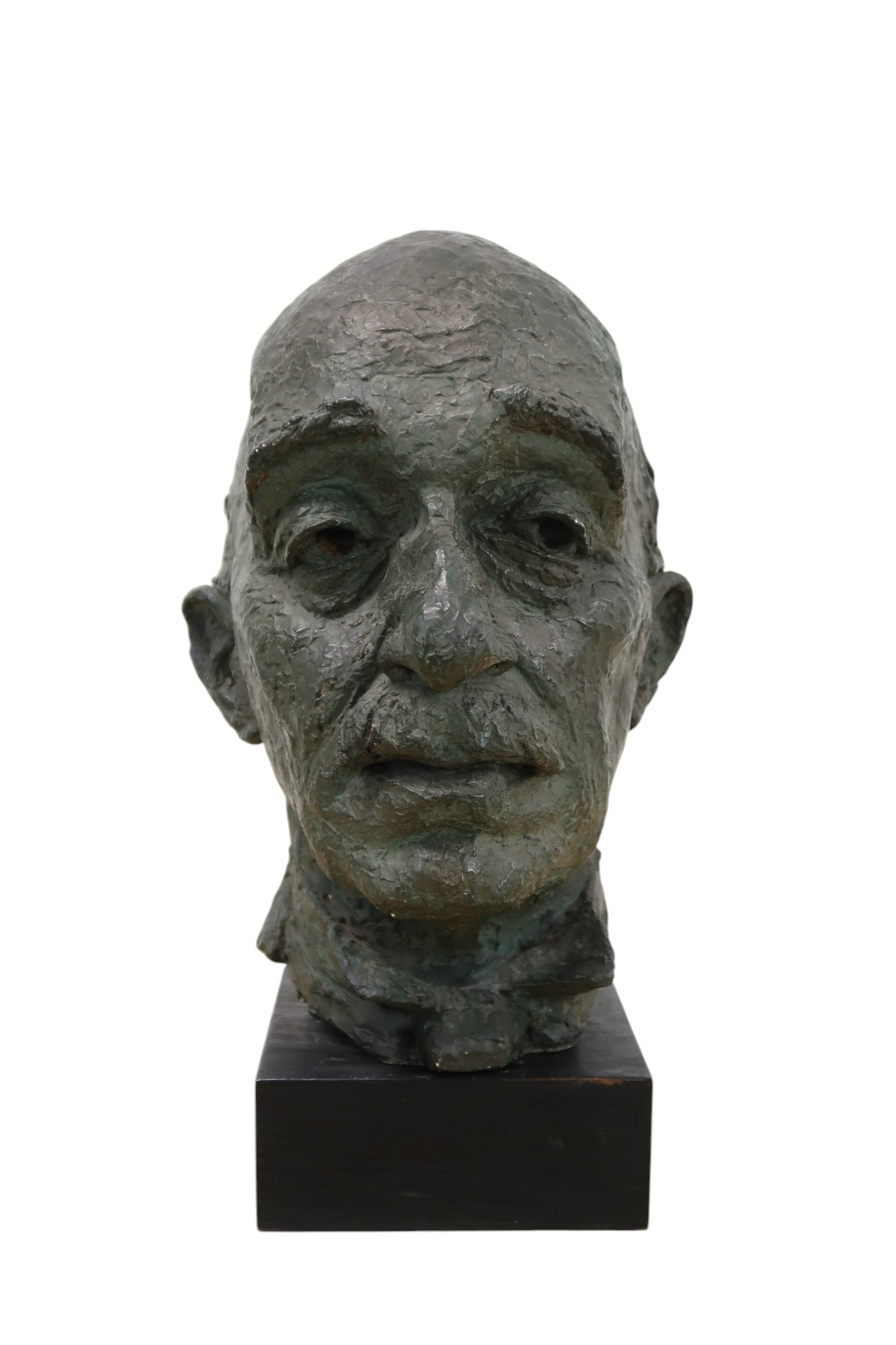 Artwork by Benno Schotz, PORTRAIT HEAD - ELLIS ISAACS (1944), Made of bronzed plaster