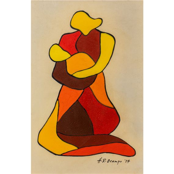 Untitled (Mother and Child) by Hernando Ocampo, dated '74