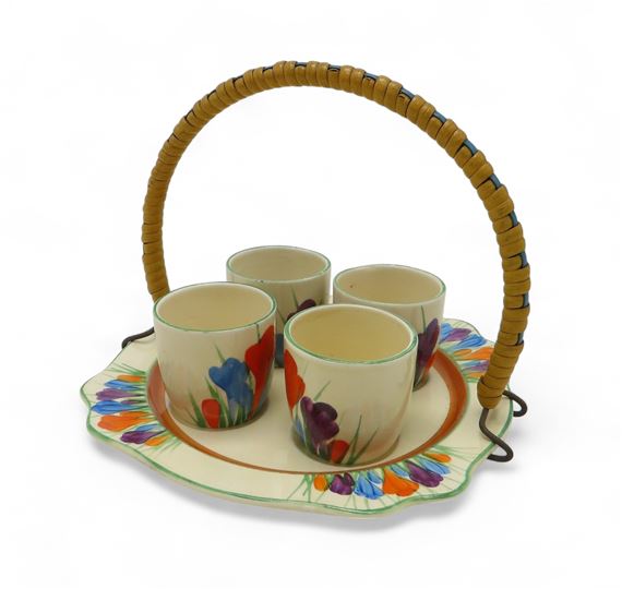 Clarice Cliff | A CLARICE CLIFF BIZARRE LEDA SHAPE CROCUS PATTERN EGG ...