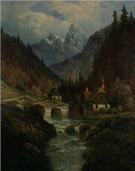 Gebirgsbach mit Mühle - Friedrich Josef Nicolai Heydendahl