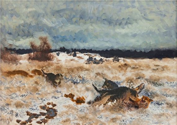 Hundar på rävjakt by Bruno Liljefors