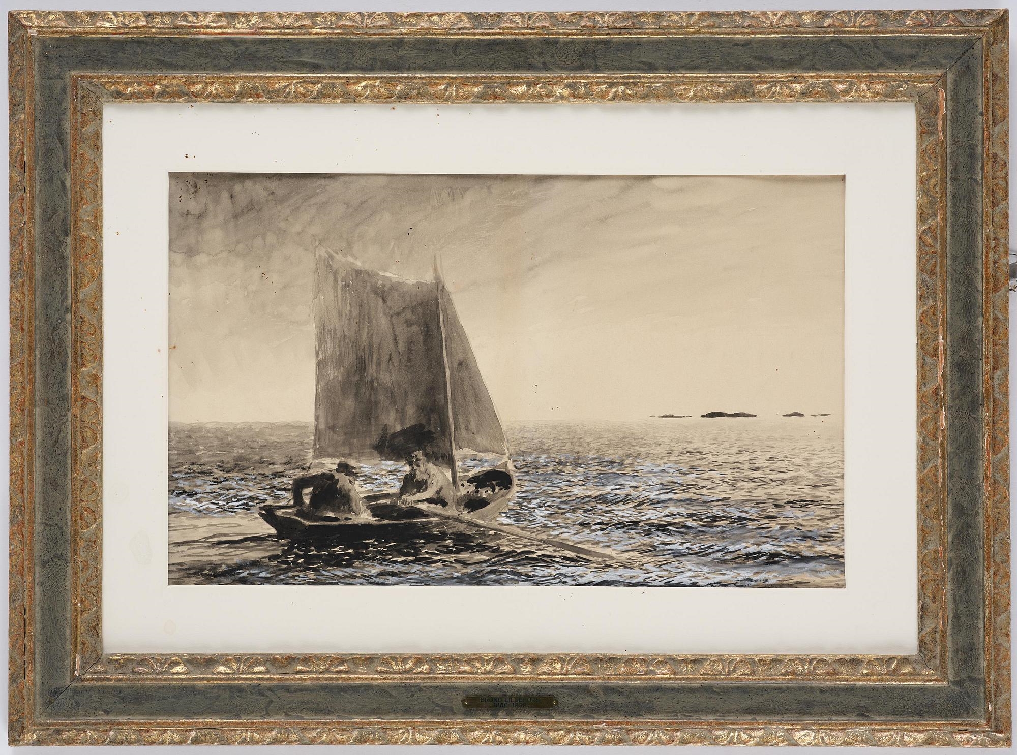 Artwork by Bruno Liljefors, Archipelago motif, Made of Mixed media on paper