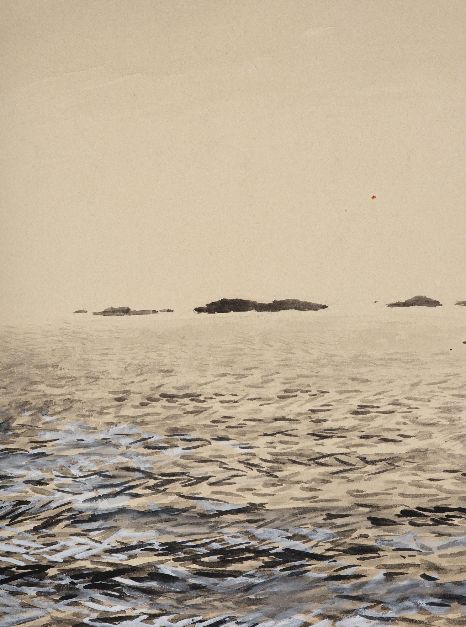 Artwork by Bruno Liljefors, Archipelago motif, Made of Mixed media on paper