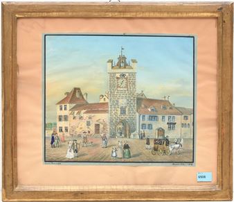 Ansicht des Aeschen-Schwibbogens in Basel - Ludwig Dubois