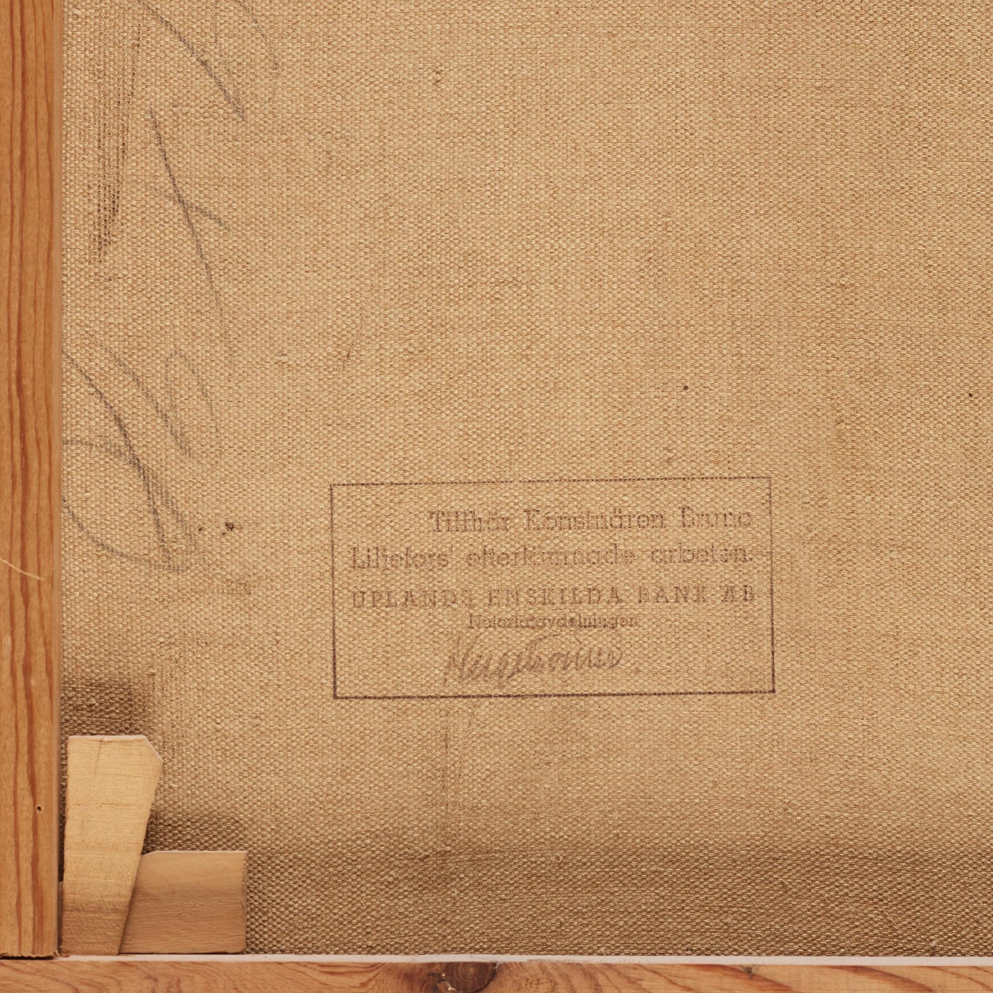 Artwork by Bruno Liljefors, Winter scene with a black grouse, Made of Oil on canvas