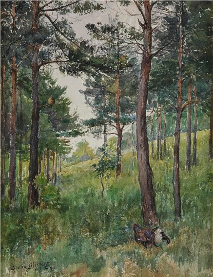 Capercaillie game by Bruno Liljefors, dated -91