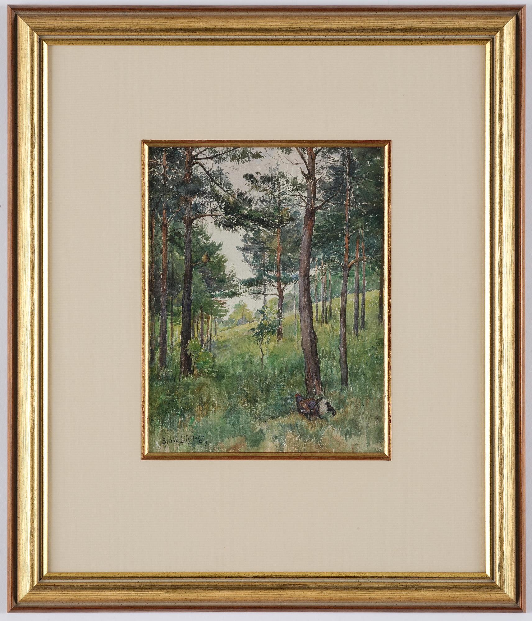 Artwork by Bruno Liljefors, Capercaillie game, Made of Watercolour