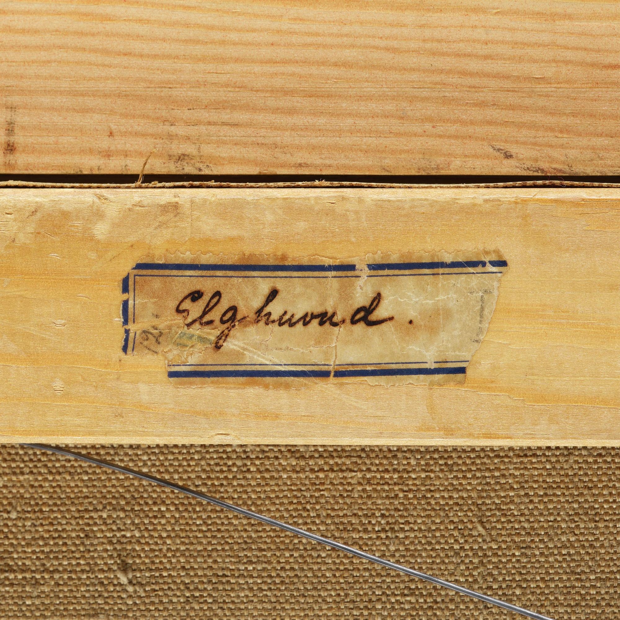 Artwork by Bruno Liljefors, Moose head, Made of Oil on canvas