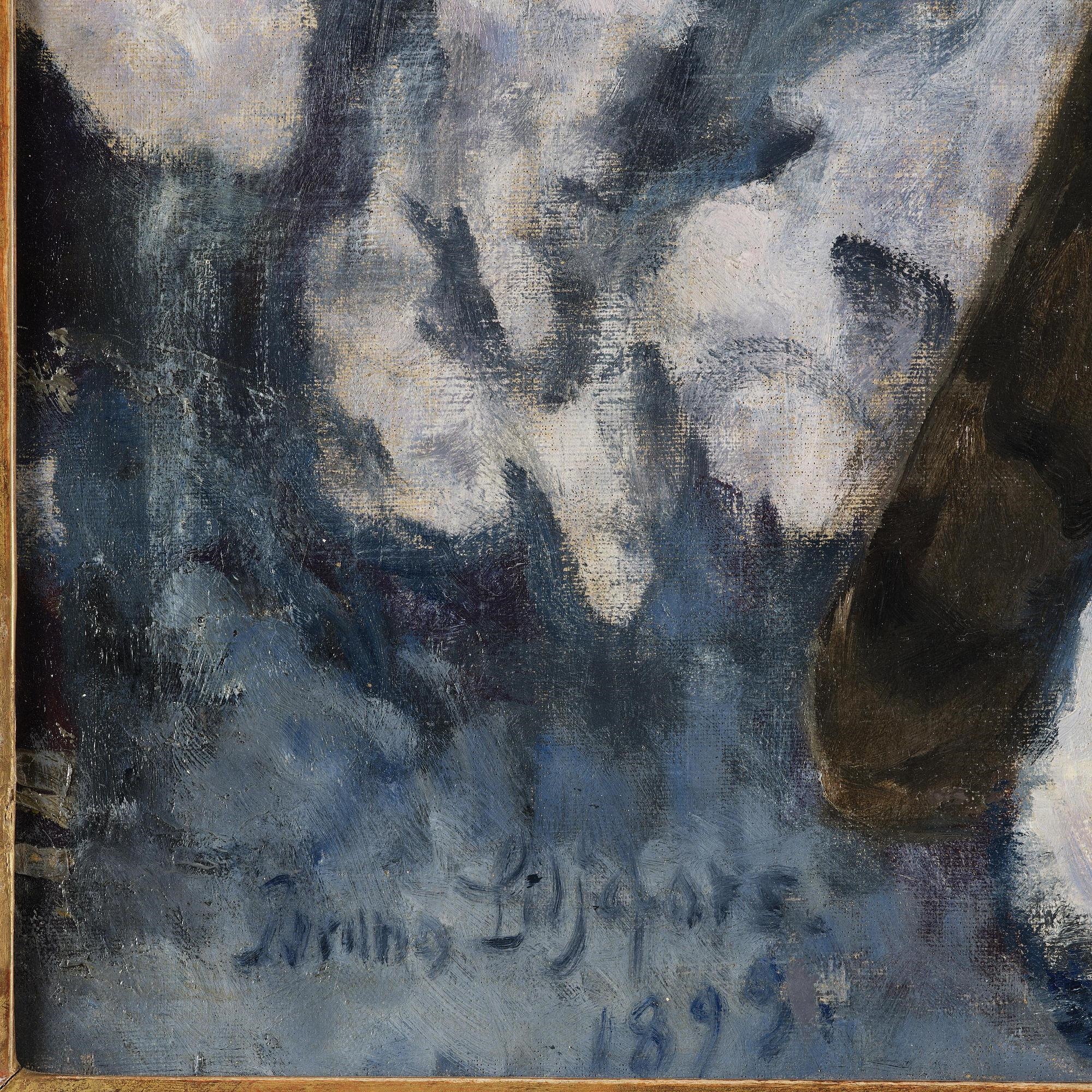 Artwork by Bruno Liljefors, Goshawk with prey, Made of Oil on canvas