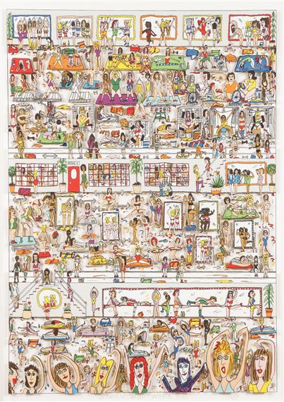 chobi　ジェームスリジィ作  \"WOMEN WHO WORK OUT\" James Rizzi | WOMEN WHO WORK OUT (1989) | MutualArt