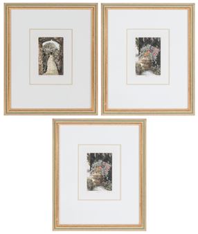 b. 1955 A series of three gilt framed lithographs - David Suff