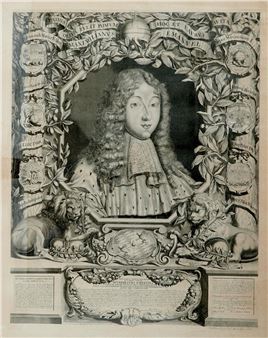 Brustbild des jugendlichen Fürsten in ornamentaler und allegorischer Umrahmung - Matthaus Küsel