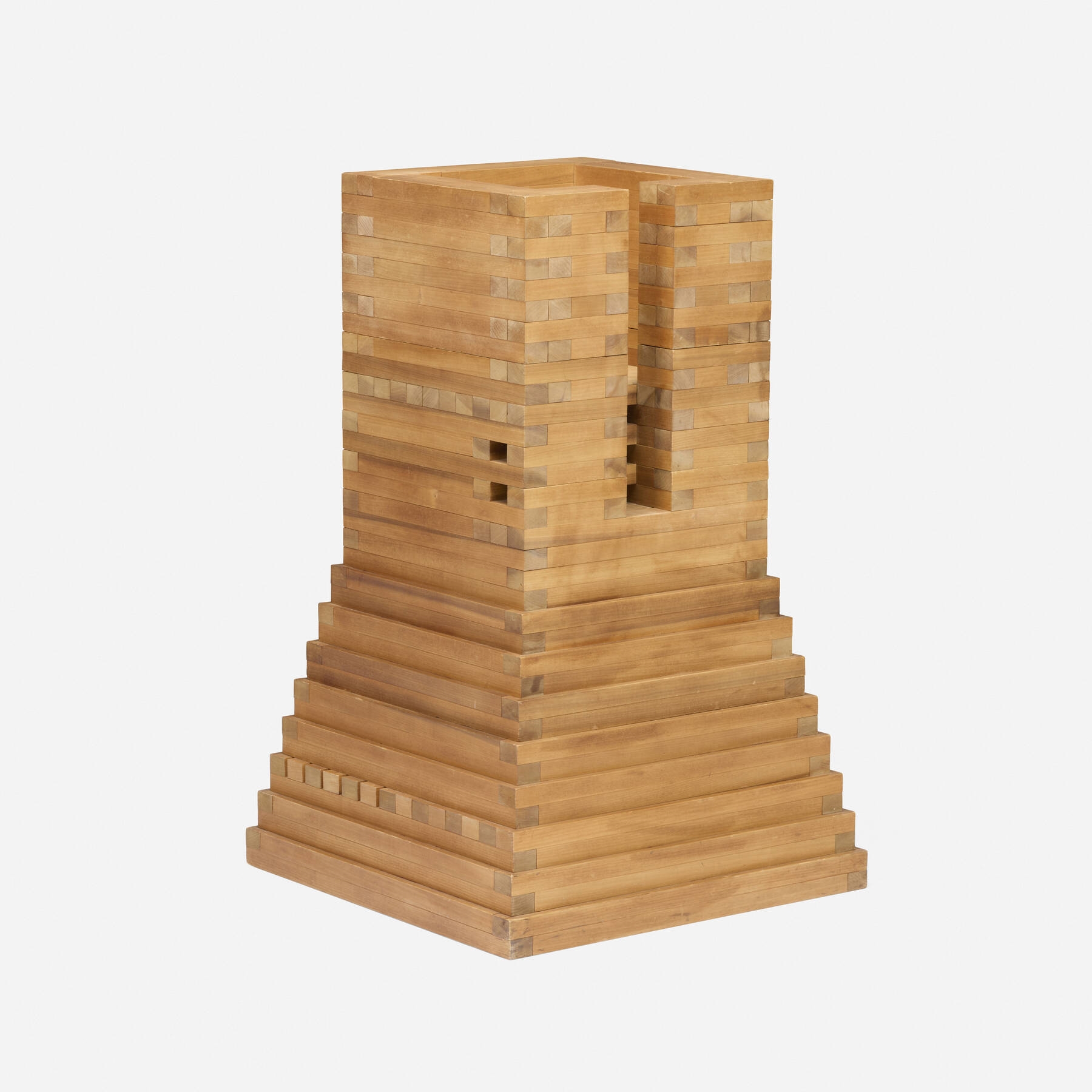 Artwork by Jackie Ferrara, Amyzip, Made of stained poplar; colored pencil and ink on graph paper