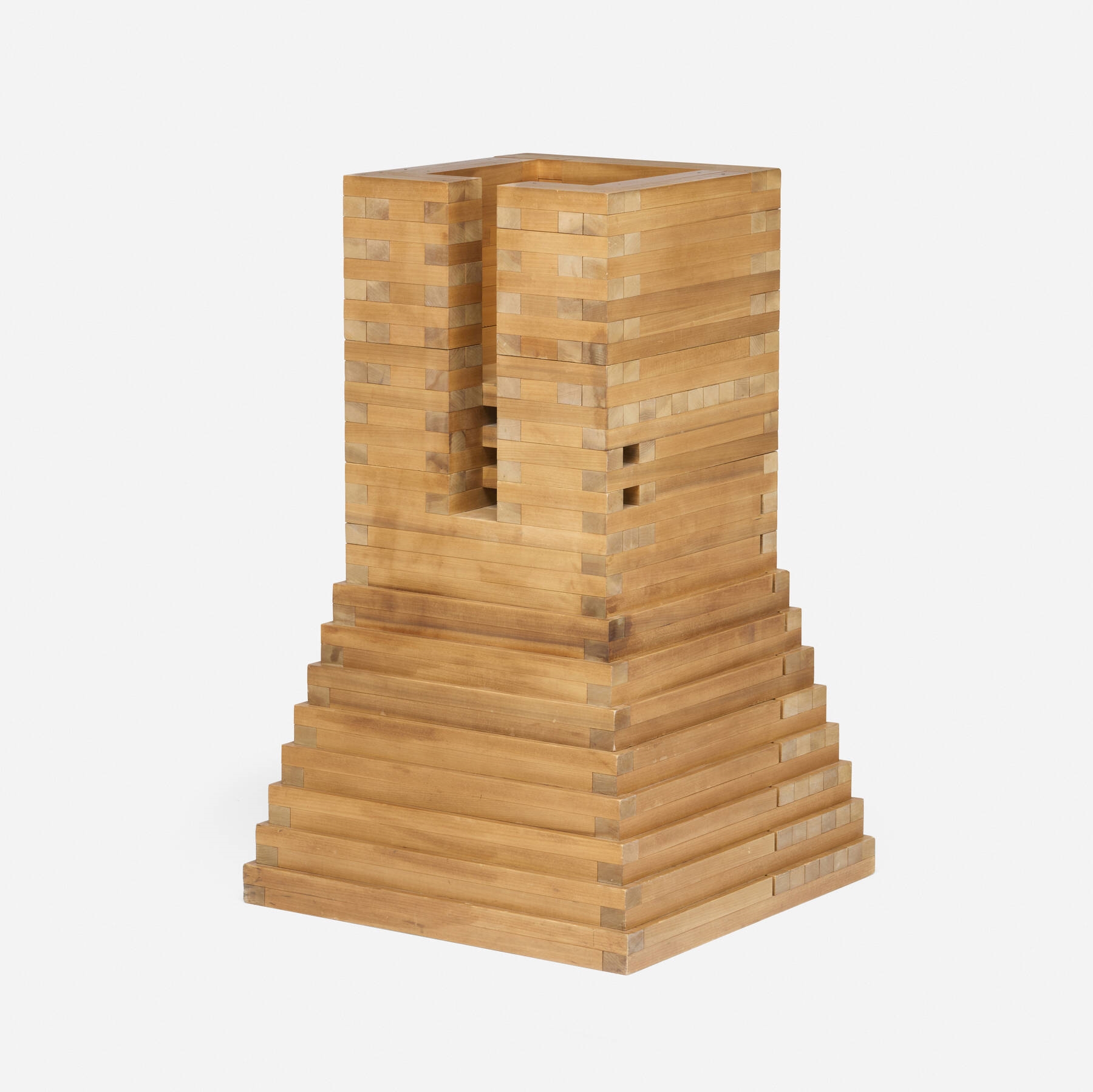 Artwork by Jackie Ferrara, Amyzip, Made of stained poplar; colored pencil and ink on graph paper