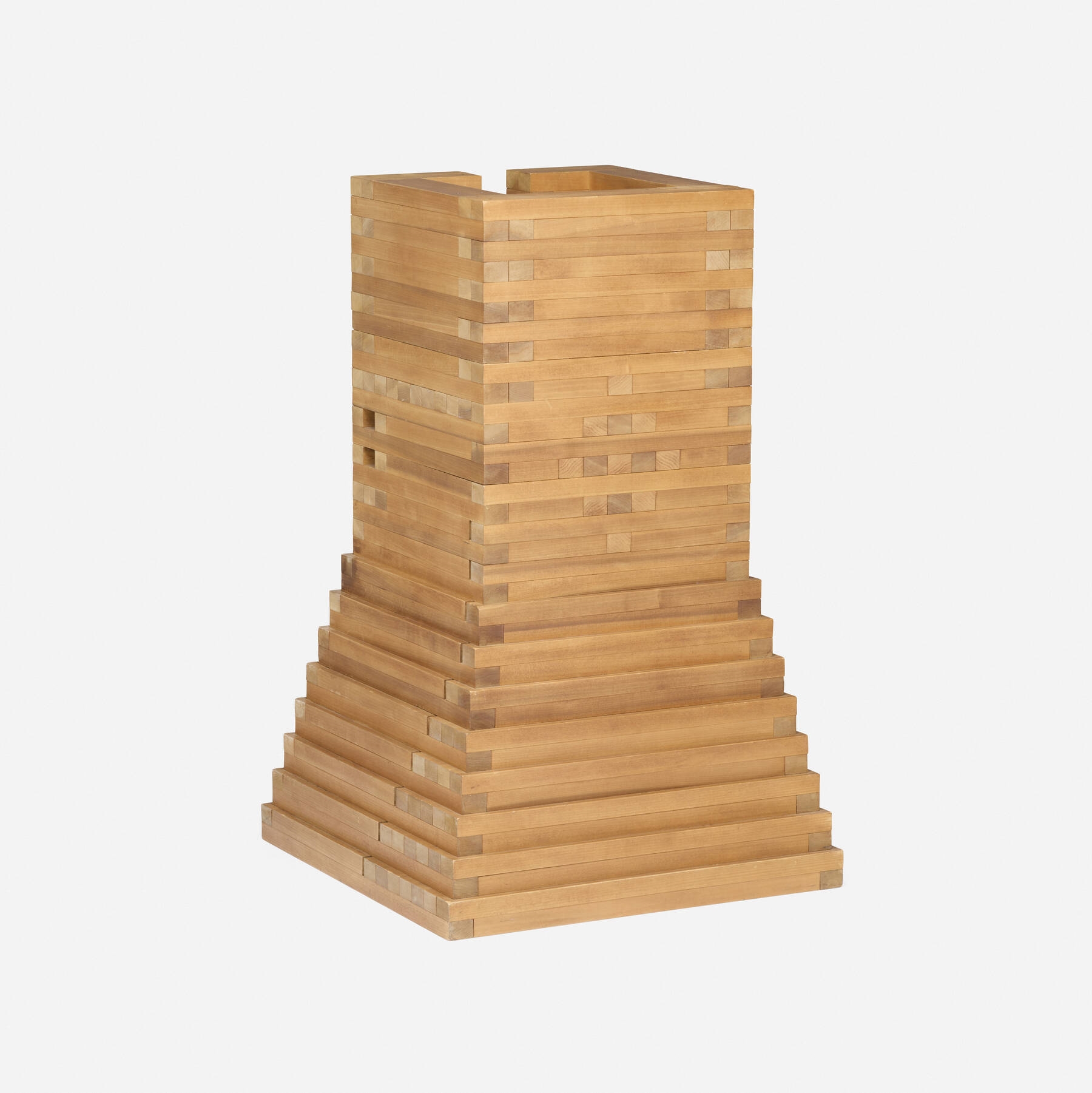 Artwork by Jackie Ferrara, Amyzip, Made of stained poplar; colored pencil and ink on graph paper