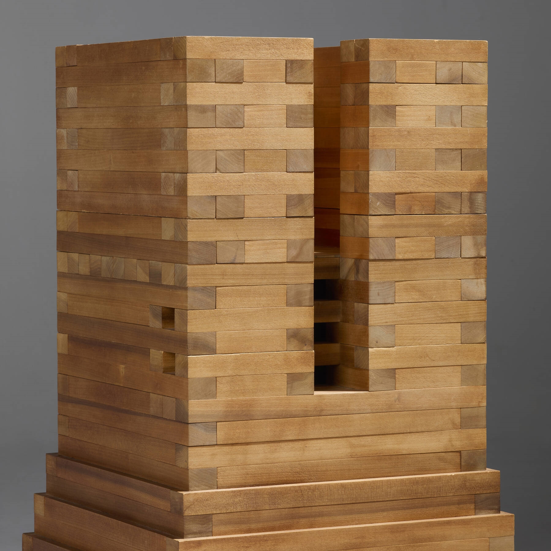 Artwork by Jackie Ferrara, Amyzip, Made of stained poplar; colored pencil and ink on graph paper