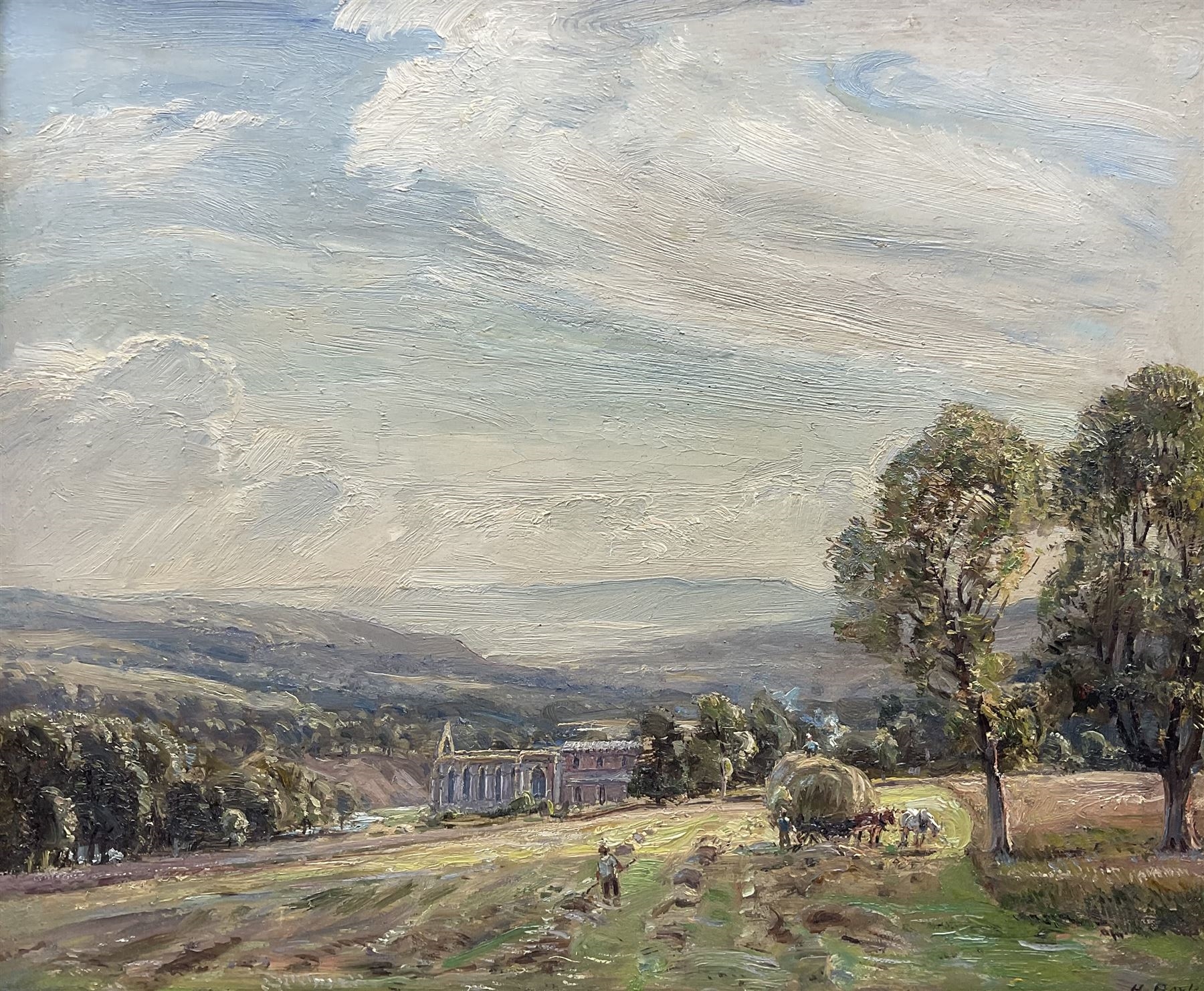 Herbert Royle | Haymaking above Bolton Abbey | MutualArt