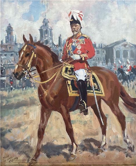 'Study for Portrait' King George V in Uniform on Horseback by Frederic Whiting