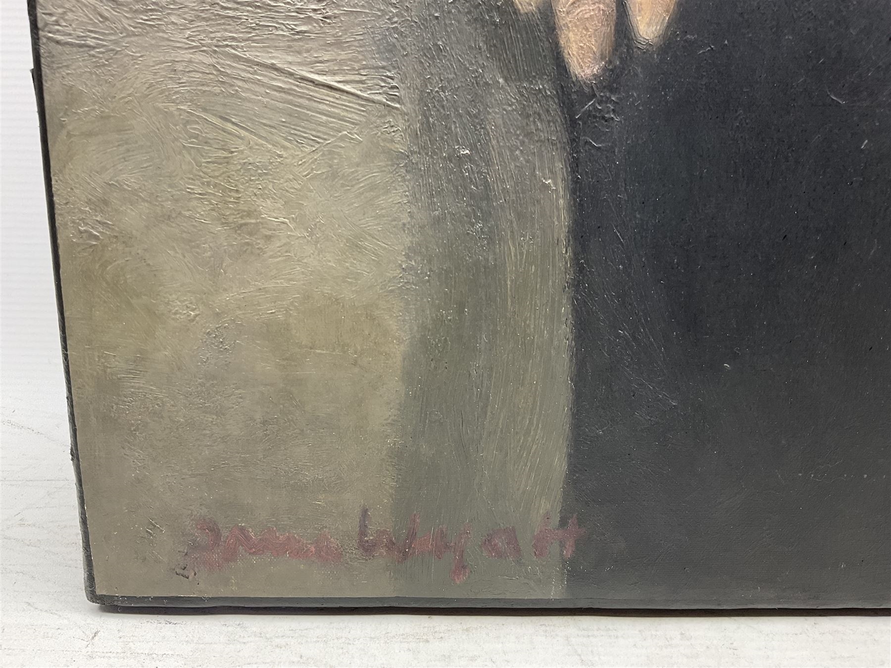 Artwork by Irene Wyatt, Lady with a Green Earring, Made of oil on canvas