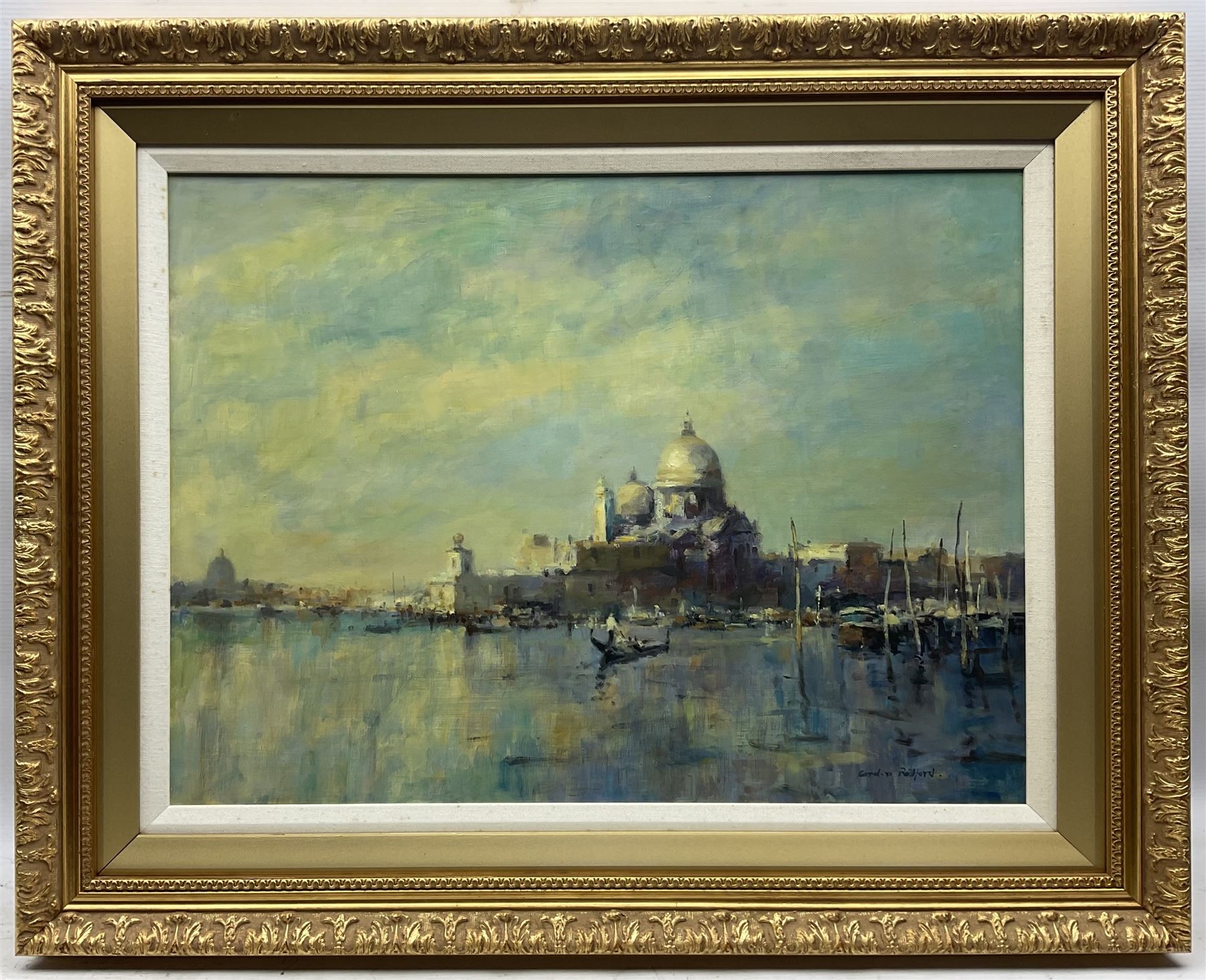 Artwork by Gordon Radford, View Across Venice, Made of oil on board