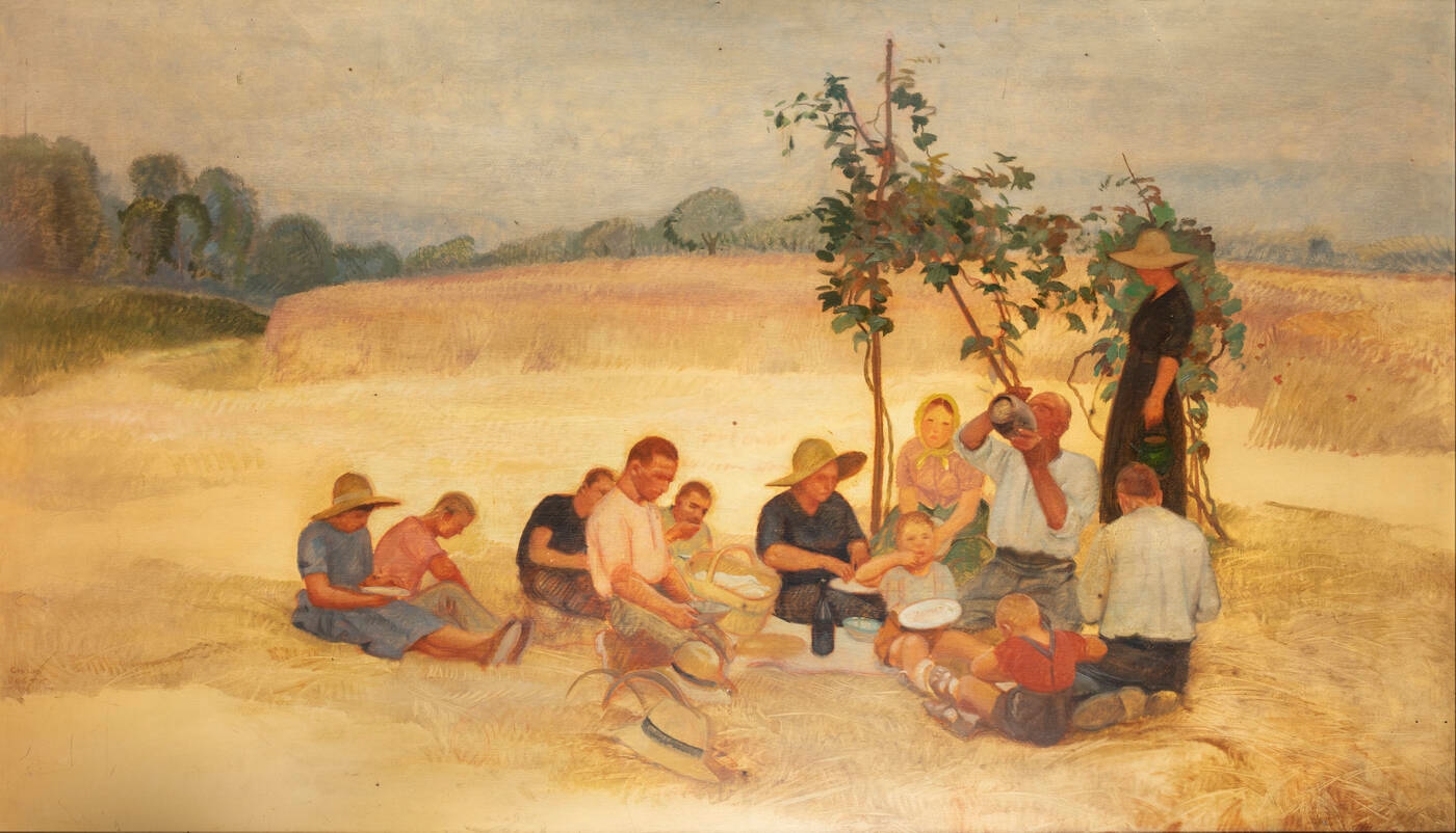 Artwork by Giulio Boetto, La sosta, Made of oil on board