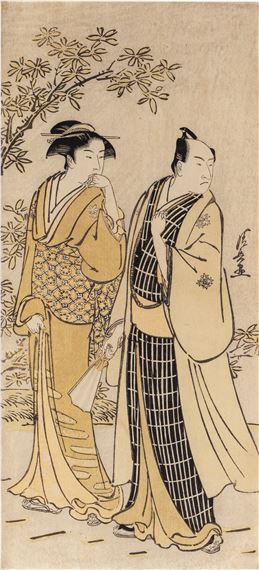 The actor Ichikawa Monnosuke II and his wife by Torii Kiyonaga, circa 1783