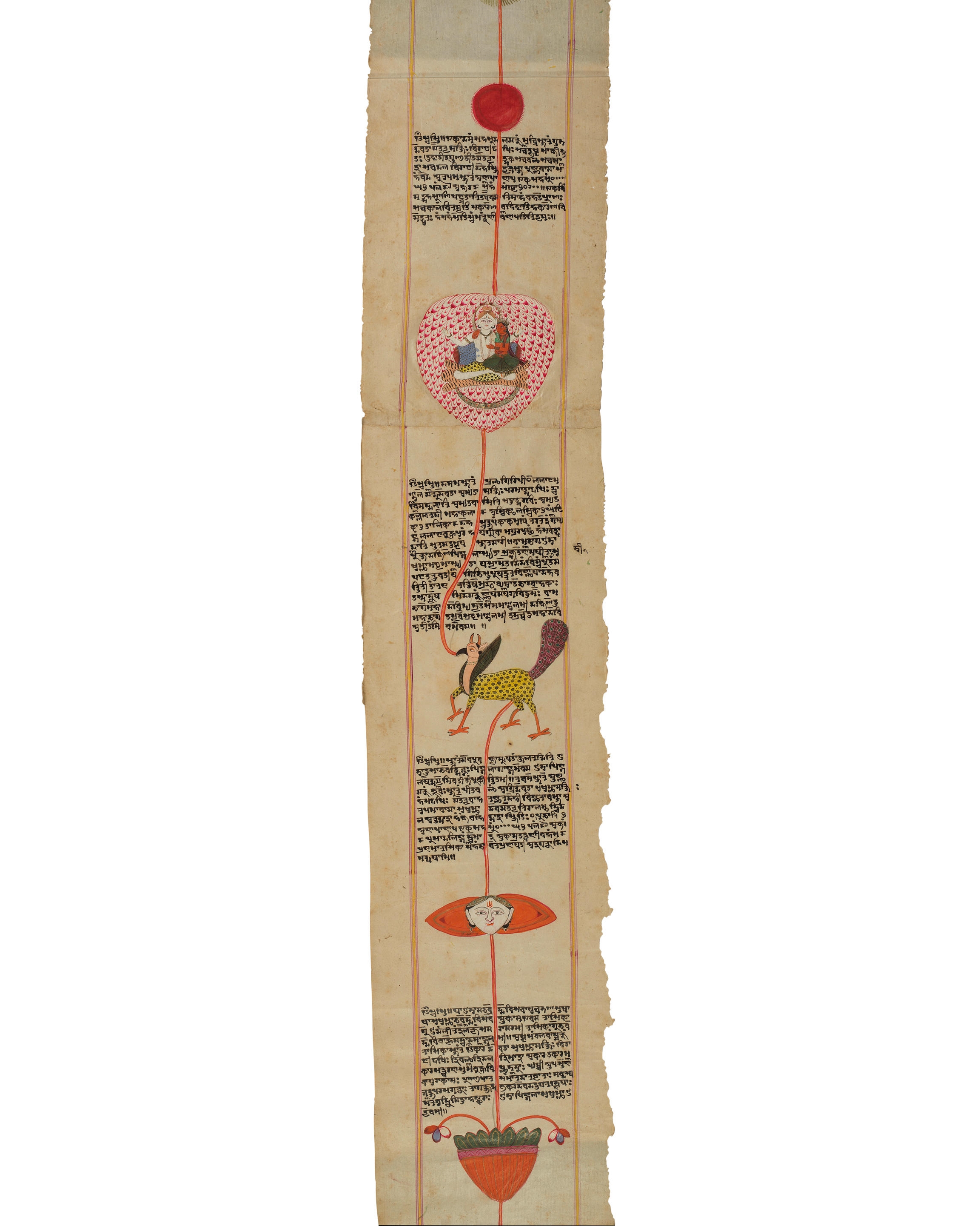 Kashmir School, 19th Century | An illustrated Hindu devotional scroll ...
