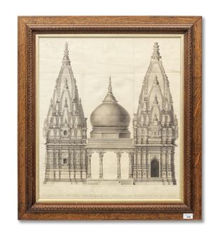 Elevation of the Visvisshoor, or Temple of Bissinaut, at Benares (the Sri Kashi Vishwanath Temple, Varanasi) - Thomas Medland