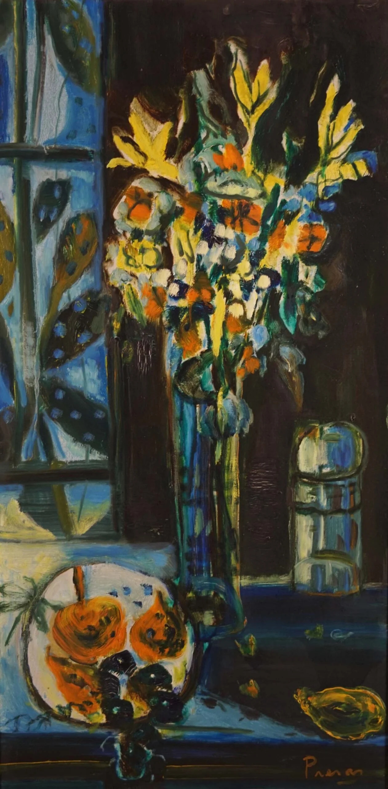 Artwork by Leopoldo Presas, JARRÓN CON FLORES, Made of oil on canvas