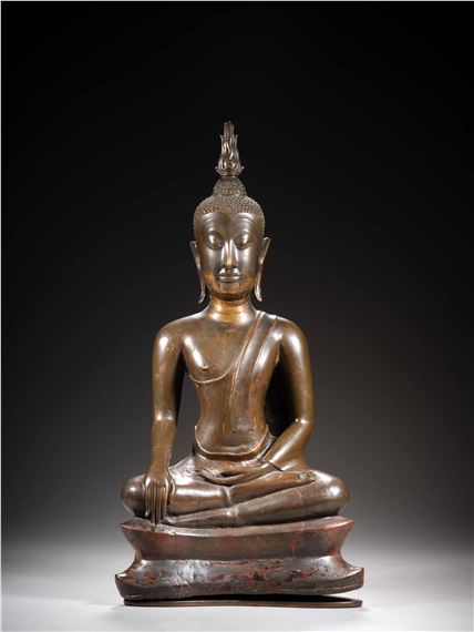 STATUE DE BOUDDHA EN BRONZE by Thai School, 19th Century, Thailand, 19th century