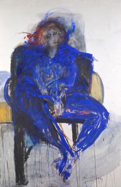 Artwork by Philippe Planchet, Seated woman, Made of Oil on canvas