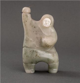 Levi Tetpon Inuit Hunter Carved Agate Sculpture - Levi Tetpon