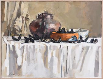 D'Arista's Copper Pot - Still Life with Oysters and Copper Pot - Maggie Siner