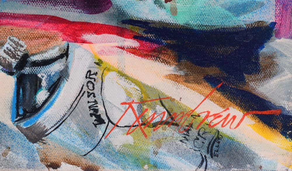 Artwork by Joseph Kinnebrew, PAINTING PARAPHERNALIA - TULIPS IN A VASE, Made of Acrylic on canvas